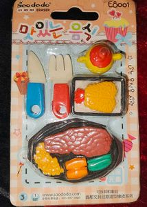 Kitchen utensils and food shape eraser, stationary