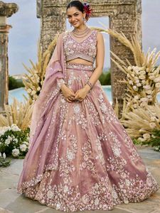 DESIGNER TISSUE SILK LEHENGA SET
