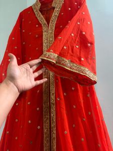 orange and golden Ethnic 4 piece set