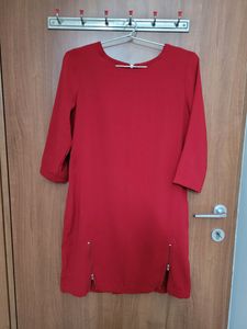 Shoppers Stop Red Solid Dress SIZE M