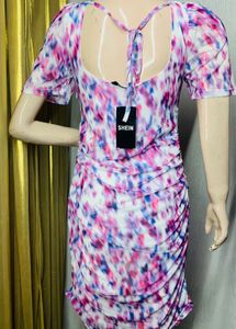 Last pcs only Stylish Pink Print Bodycon Dress