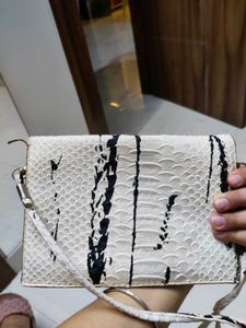 White Faux Leather Sling Bag