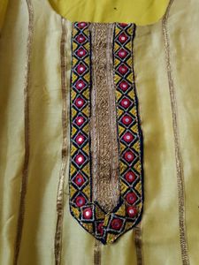 Yellow Embroidered Kurta Duppata Plazo