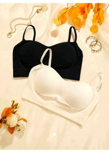 Comfy Black & White Bralettes - Set of 2