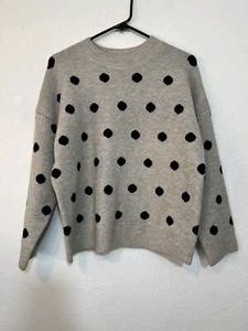 Polka Dot Knitwear (Grey) Size - S