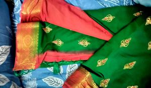 Elegant Green &amp; red Saree