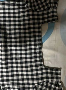 Gingham Puff Sleeve Dress