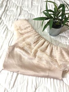 H&M Tulle One Shoulder Party Top