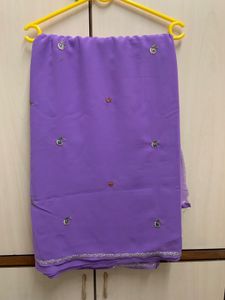 Designer Purple Saree with blouse piece