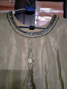 Elegant Beige Kurti with Slit