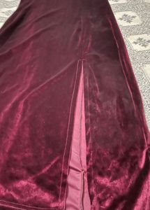 Burgundy Velvet Mini Dress