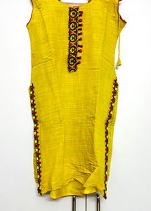 Yellow Embroidered Kurta