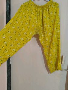 Kurta Set Beutiful Pure cotton Yellow Green Colo