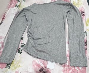 Gray Long Sleeve Top