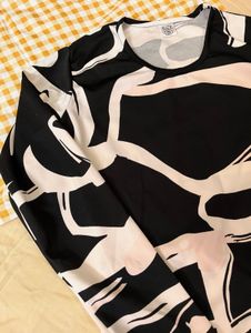 Abstract Print Long Sleeve Dress