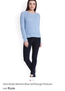 Light Blue Textured Knit Sweater