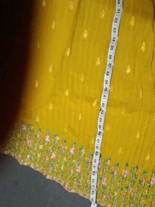 Mustard Embroidered Anarkali