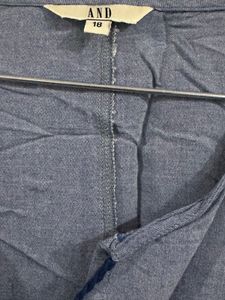 And Blue Solid Top