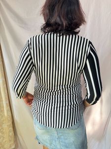 Striped Button-Down Top
