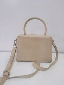 Toteca Beige Sling Bag With Two Compartments