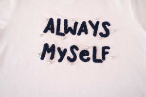 ALWAYS MYSELF – Pearl Embellished Cotton T-Shirt