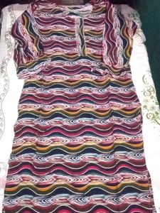 Abstract Print Long Sleeve Dress