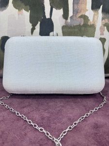 White Pearl And Stone Detailed Clutch