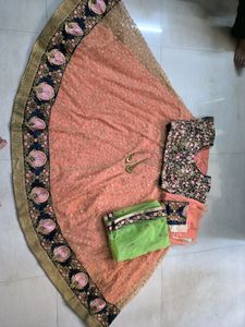 Elegant Peach Lehenga Choli Set