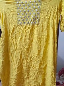 Yellow Embroidered Kurta