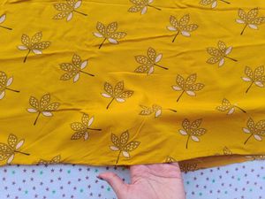 Yellow Leaf Print Kurti
