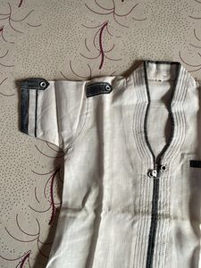 White Grey Kurta Pyjama Set