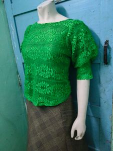 Green Lace Top