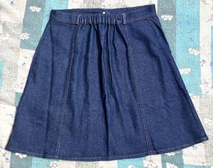 A Blue Coloured Denim Skirt.