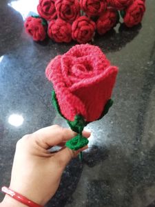 Crochet Red Wine Cup Rose