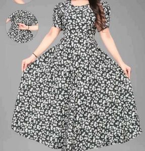 Elegant Black Floral Maxi Dress