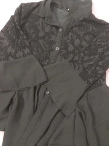 Lace Detail Black Top Jacqueline  wore in