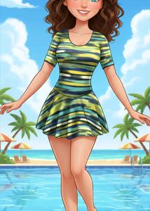 New Striped One Piece Swimsuit