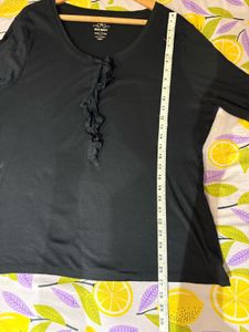 Old Navy Black Ruffle Top XXL