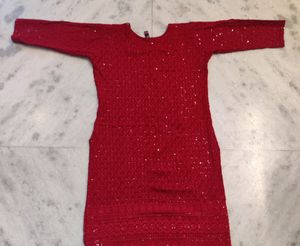 Maroon Sequin Ethnic Straight Kurta for women