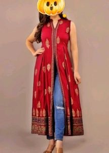 Woman Floral Print Cotton Rayon Front Style Kurta