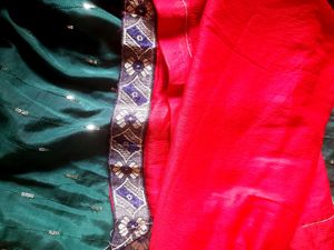 r suit and salwar with red colo