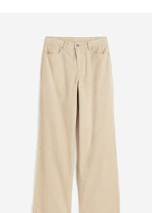 h&amp;m Beige Corduroy Straight Leg Pants