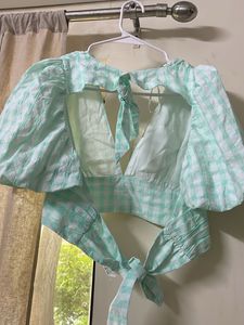 Green Top With Backless Neck