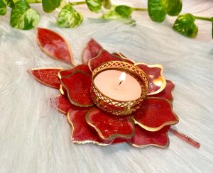 Handmade floral candle/tea light holder
