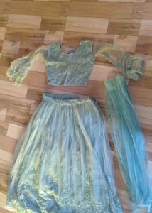 Light Blue Indian Lengha Set