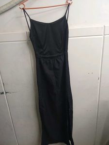 Black Backless Slip Dress