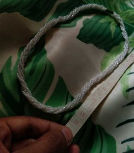 White Bidded Spiral Necklace