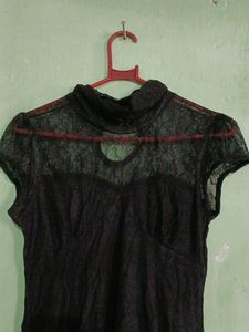 Black Mesh Ladies Top