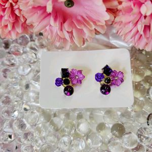 Korean Purple Earrings