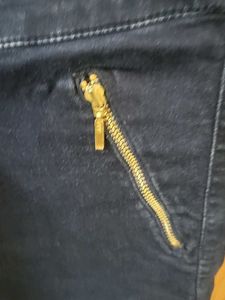 Vibe 32 Navy Blue Jeggings with Zipper Detail